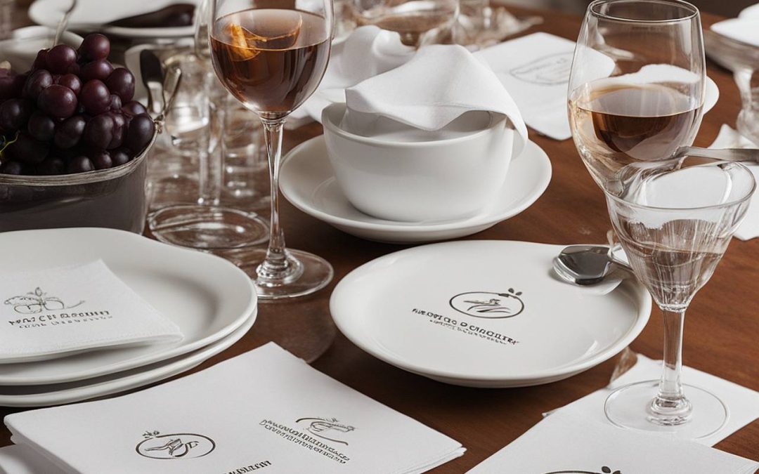 Papierowe serwetki z nadrukiem firmowym-logo restauracji i hotelu